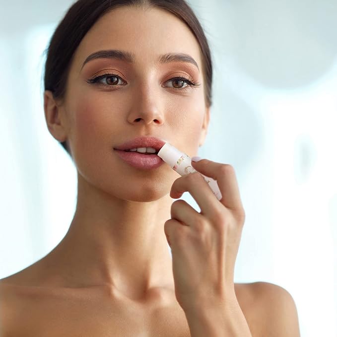 Dunzy 50 Pcs Thank You Gift Lip Balm Bulk Baby Shower Party Favors Bridal Shower Favor Lip Care with Assorted Fruit Flavors Thank You Lipstick for Guest Basket Gift Stuffer (Floral)