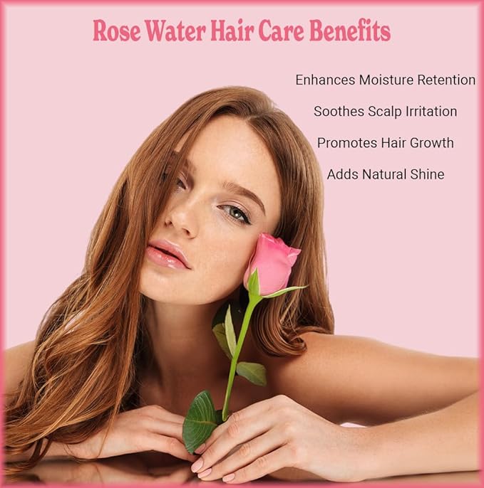 Natural Born Oils 8oz Rose Water Hydrosol, 100% Pure and Natural, Organic, Steam-distilled, Facial Toner Cleanser, with Sprayer, 8-Rose-Water