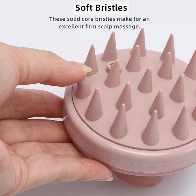 BTYMS Hair Scalp Scrubber Shampoo Brush with Dispenser, Silicone Scalp Massager Exfoliating Brush for Dandruff Removal