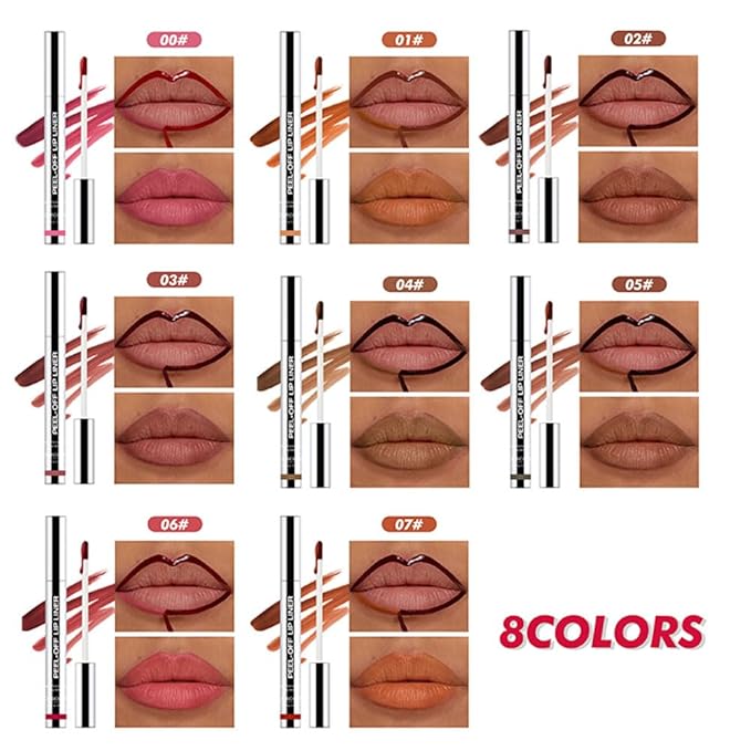 Matte Lip Gloss Stain-Peel Off Lip Liner Tattoo, Delicate Pink Lip Tint，Long Lasting Peel Off Lip Stain, Waterproof Transfer-proof Lip Mask Lip Liner Peel Off Lip Gloss,Stayn Lip Makeup. #00