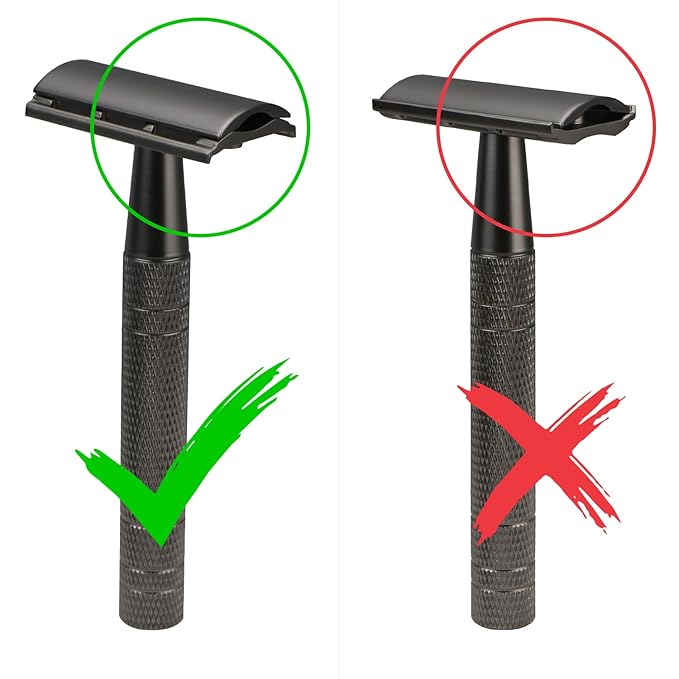 Matte Gun Black Double Edge Safety Razor, Single Blade Razors for Men and Women, with 10 Stainless Steel Safety Razor Blades, Reusable, Eco-friendly, Smooth and Close Shaving, Plastic Free