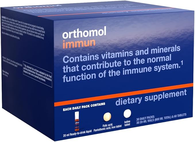 Orthomol Immun Vial, Immune Support Supplement,Capsule 30-Day Supply, Vitamins A, B, C, D, E, Zinc, Iodine