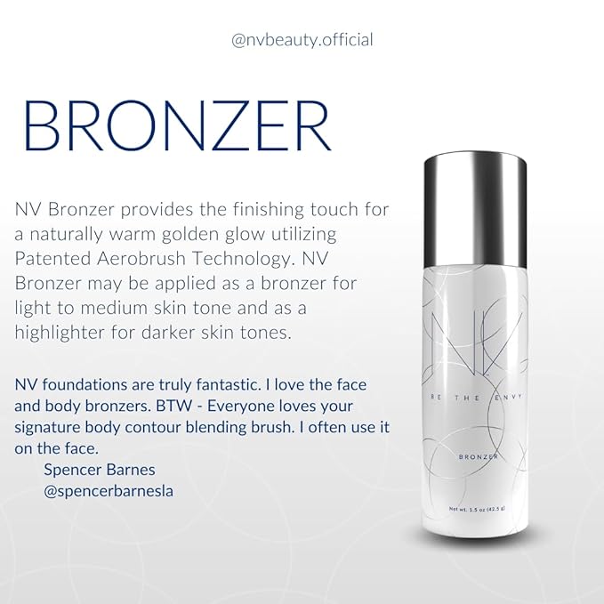 NV Perfecting Fine Mist Bronzer Buildable Coverage Professional Airbrush Makeup with Plant-based Stem Cell Polypeptides, Vitamins A, D, E and Aloe, 1.5 ounces, BRONZER