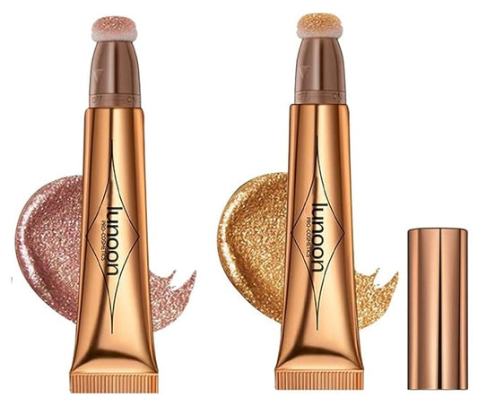 2 Pack Contour Beauty Wand, Highlighter ，Face Concealer Rose Gold)