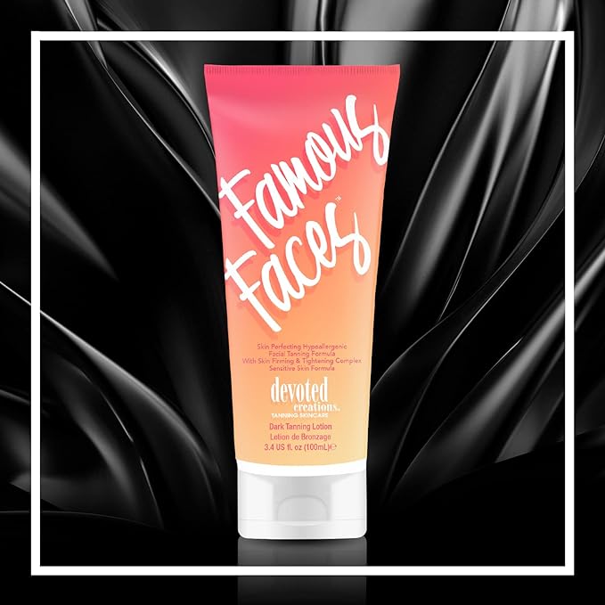 Devoted Creations Famous Faces Skin Perfecting Hypoallergenic Facial Tanning Lotion, 3.4 Fl. Oz.