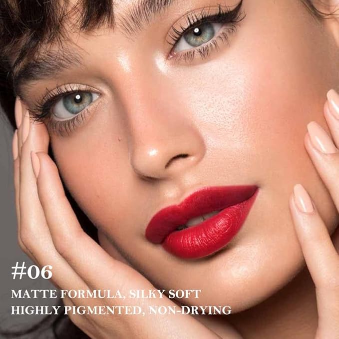 BINGBRUSH 2-in-1 Gradient Matte Lipstick & Lip Liner Set,3Pcs Long Lasting Waterproof Lip Crayon for Women, Flawless Contour, Lightweight Ombre Lip Color Pencil(03#&05#&08#)