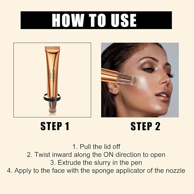 Contour Beauty Wand, Liquid Face Concealer Contouring Highlighter Blusher Stick with Cushion Applicator, Long Lasting Smooth Natural Matte Finish, Lightweight Blendable Super Silky Cream Contour Stick (03# Blush Peach)