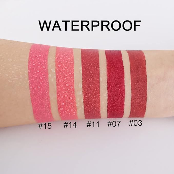 evpct 5Pcs Dark Orange Red Pink Mauve Matte Lipstick Pack Sets for Women Red Silky Velvet Lipstick Matte Long Lasting Smudge Proof Lipstick Lip Stain Makeup Sets Kit matte lipstick 24 hours original 3