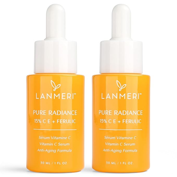 Vitamin C Face Serum 2pack- CE Ferulic Facial Serum with 15% Pure L-Ascorbic Acid, Ferulic Acid, Vitamin E, & Hyaluronic Acid - Anti Aging, Anti Wrinkle Skin Brightening Dark Spot Corrector
