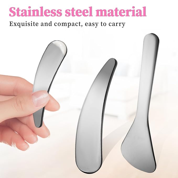 2Pcs Cosmetic Spatula Reusable Facial Massage Spatula Practical