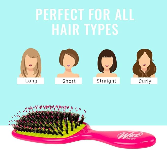 Wet Brush Shine Enhancer Paddle Brush, Marble Silver - Detangler Brush with Ultra Soft Bristles, Infused With Natural Argan Oil, Shiny & Smooth Hair, Wet or Dry, All Hair Types