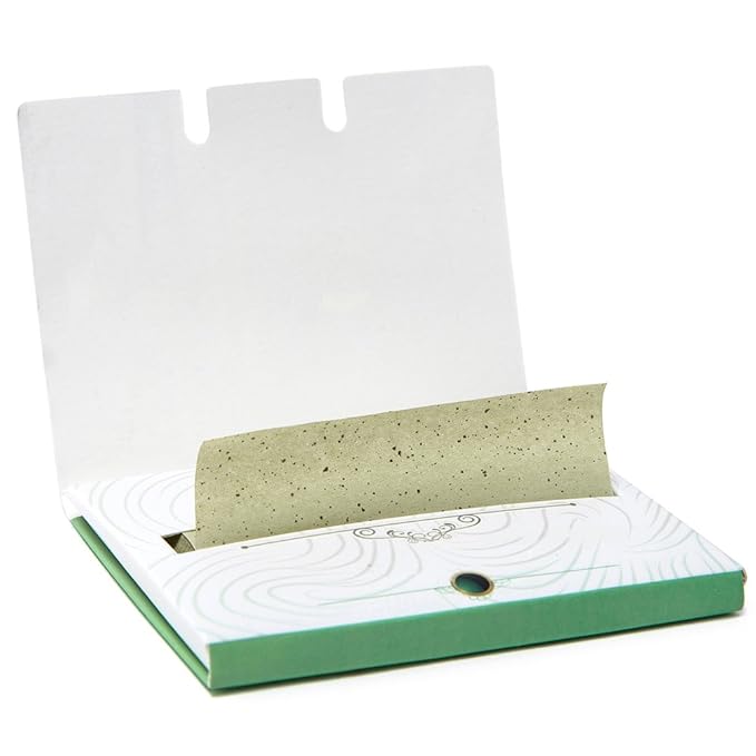 Natural Green Tea Oil Absorbing Tissues - 100 Counts, Premium Face Oil Blotting Paper - Take Only 1 Piece Each Time Design - Large 10cmx7cm Oil Absorbing Sheets, No Waste and Easy to Carry in Pocket!