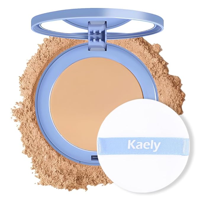 evpct Kaely Oil Control Pressed Face Powder, Get Smooth Flawless Fine Lines and Lightweight Finishing Foundation, Control Shine Long Lasting Waterproof Face Setting Powder Cosmetic, 03 Pure Beige