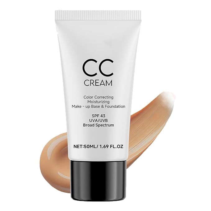 Cc Cream For Older Women,CC Cream Skin Tone Adjusting for Mature Skin, Anti-Aging Sunscreen Foundatio with Moisturizer, Full Coverage, Lightweight