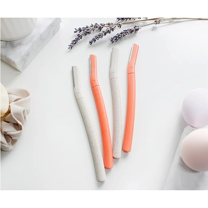 Chaosss &., Facial Fuzz-Free Razor, Eyebrow Trimmer Chaosss Co. Professional Exfoliating Dermaplaning Tool, Peach Fuzz Shaver and Multipurpose Home Skin Care for Women and Men (Pack of 4)