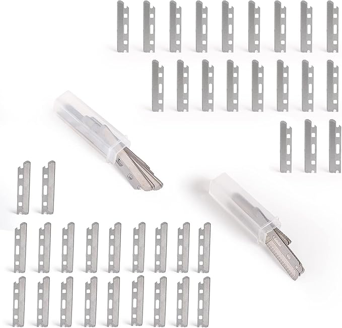 40pcs Microblades for Face,Fit for Dermaplaning Tool Replacement,Stainless Steel Multi-purpose Reusable Dermaplane Razor Blades.