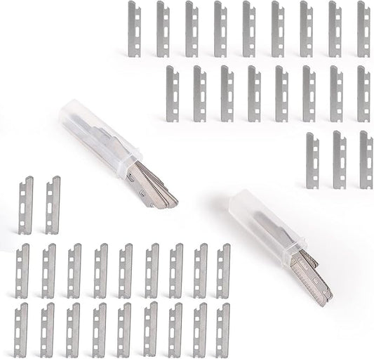 40pcs Wideblades for Face,Fit for Dermaplaning Tool Replacement,Stainless Steel Multi-purpose Reusable Dermaplane Razor Blades.