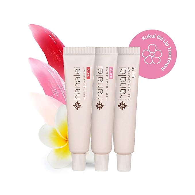Hanalei Hydrating Lip Treatment Balm – Cruelty-Free, Paraben-Free Moisturizer for Severely Dry, Chapped Lips – Kukui Oil, Shea Butter & Grapeseed Oil –Multi Colored Tint, Travel-Size 3-Pack (5ml X 3)