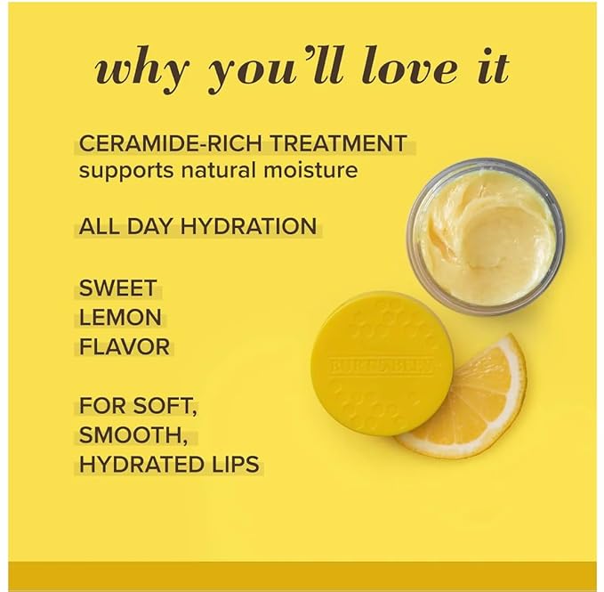 Burt's Bees 100% Natural Origin Lip Treatment with Sea Minerals Sweet Mint (Lemon Sorbet) - Hydrating, Moisturizing, Nourishing, Uplifting Lip Balm