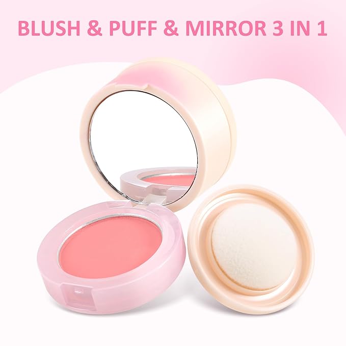 Boobeen Blush Compact for Face, Matte Powder Blush Natural Glowing