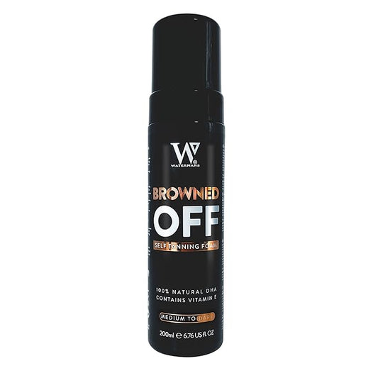 Browned Off® Medium to Dark (200ml) Watermans Self Tanning Mousse with Aloe Vera, Vitamin E, Fast Drying Vegan Fake Tan