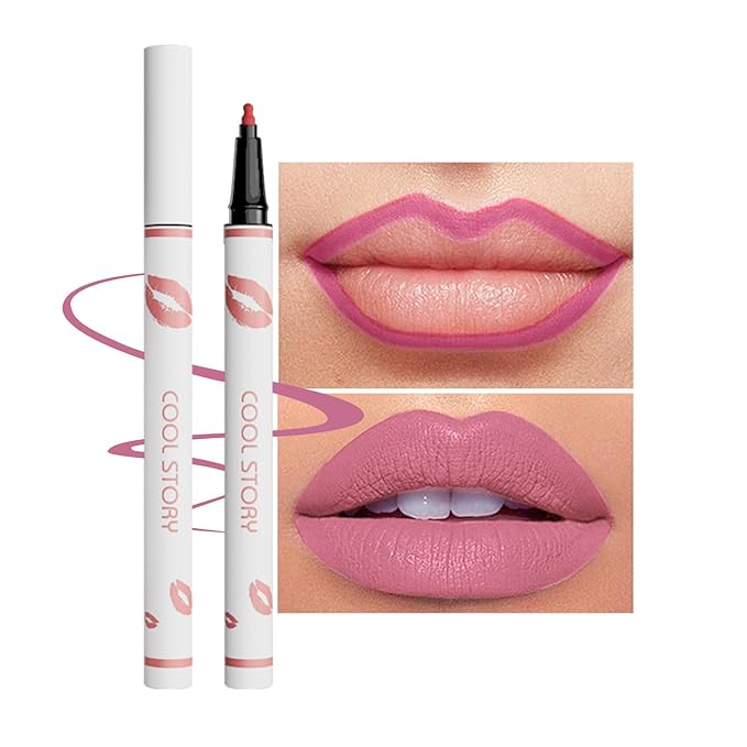 COOL STORY Matte Lip Liner Pencil - Waterproof, Non-Fading, Long-Lasting Plump Effect for Fuller Lips Makeup, Soft & Smooth Texture Easy Glide Lipstick (13#, Pack of 1)
