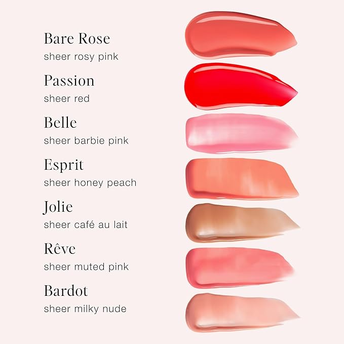 Jouer Essential Tinted Hydrating Lip Oil Gloss – Moisturizing Dry Lip Treatment Serum - Fragrance Free Tinted Lip Oil - Jojoba Seed Oil and Apricot Oil Formula