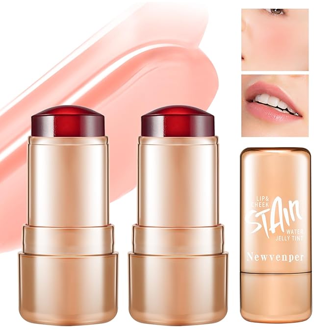 2pcs Jelly Blush Stick, Multi-purpose Lip and Cheek