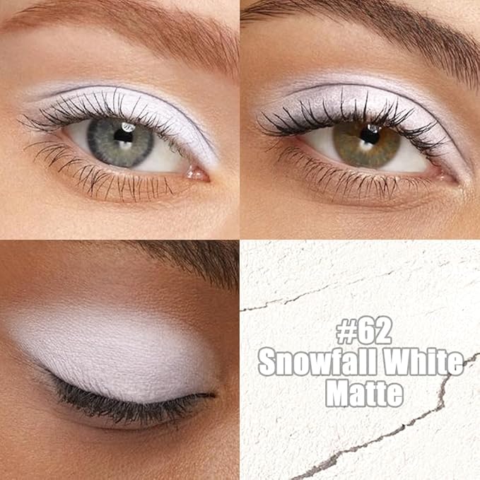 Kaely Cream Eye Shadow Sticks, Snowfall White Matte Eyeliner Pencil Eyeshadow Palette Makeup, Eye Highlighter Brightener Stick for Older Women Waterproof Pigmented, sombras para ojos, New-62