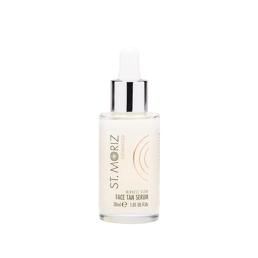 St Moriz Advanced Miracle Glow Face Tanner Serum - Hydrating Self Tan Face Serum, 30ml - With Q10 & Hyaluronic Acid - Natural Sunless Radiant Glow & Gradual Face Self Tanner - Dermatologically Tested