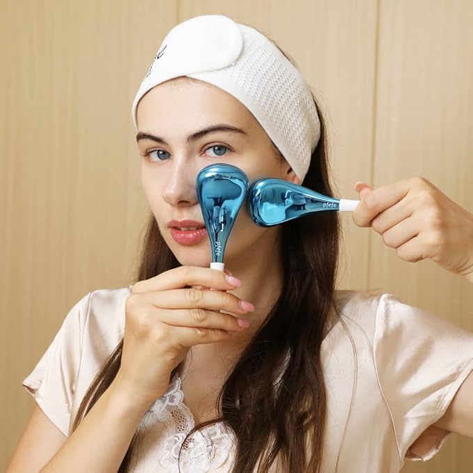 Cryo Sticks for Face, Ice Globes Cryo Globes for Facials, Esthetician Supplies Gifts, Unbreakable Stainless Steel Ice Roller Cooling Spa Balls with Storage Case