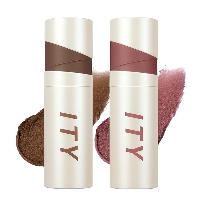 ITY Velvet Matte Finish Lip Stain-Mousse Textured Lip Clay, Red Shade, Conceals Lip Lines, Rich Pigment Lip Tint Lipsticks, 0.14 oz (4g) in Earthy, Berrylicious.