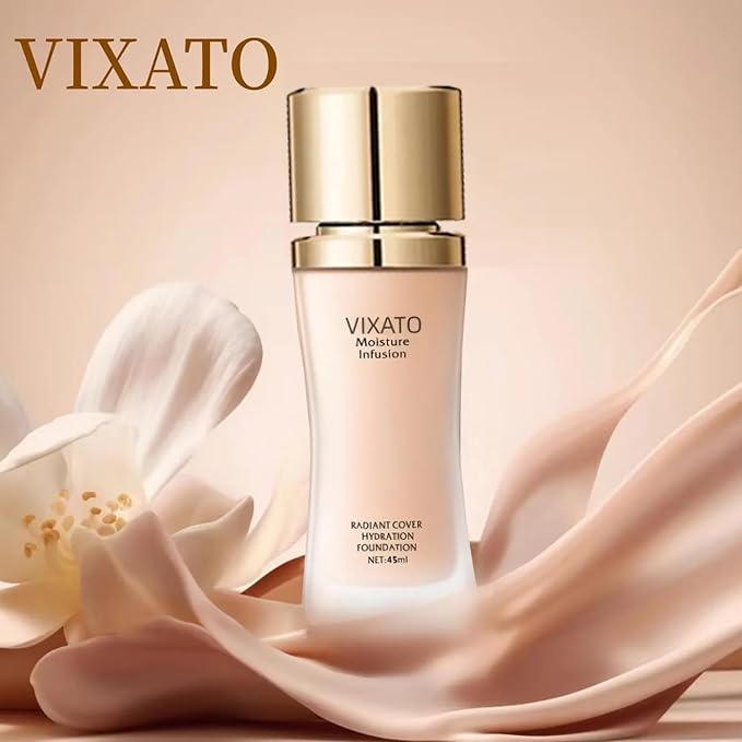 Cover Hydration Liquid Foundation Concealer, 45ML Moisture Liquid Flawless Makeup Cosmetic, Suitable for Most Bright/Neutral/Dark Skin