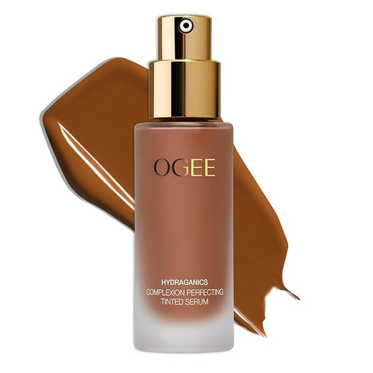 Ogee Complexion Perfecting Liquid Foundation - Lightweight Tinted Moisturizer For Face (Spruce 12.75N - Deep, Bronze Undertones) - with Vitamin C & Jojoba Oil - Certified Organic & Made in USA