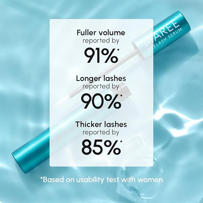 MAREE Eyelash Serum To Grow Lashes & Brows 2 Pack - Eye Lash Serum for Eyelash Growth Without Prostaglandin - Rapid Enhancing Lash Growth Eyebrow Boost Oil - Sérum De Pestañas Suero Para Pestañas