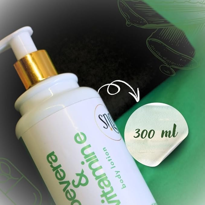 Aloe Vera Lotion for Dry Skin - Hand & Body Moisturizing Vitamin E Lotions 10.14 Fl Oz - Waterlily, Argan oil and Almond oil Extracts Skincare