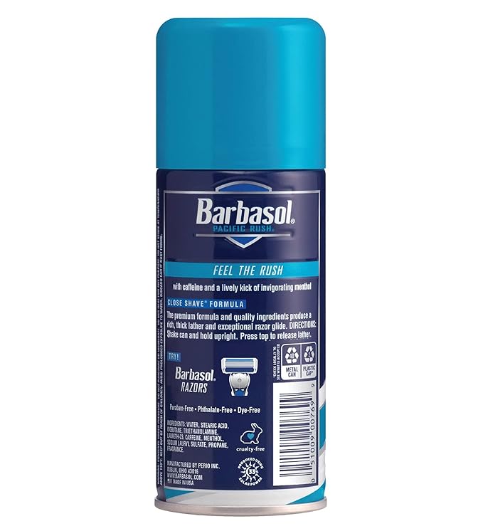 Barbasol Shave Cream 7 Ounce (Pacific Rush, Pack of 3)