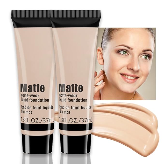 2 Pack Liquid Foundation Cream for Face Makeup,Durable