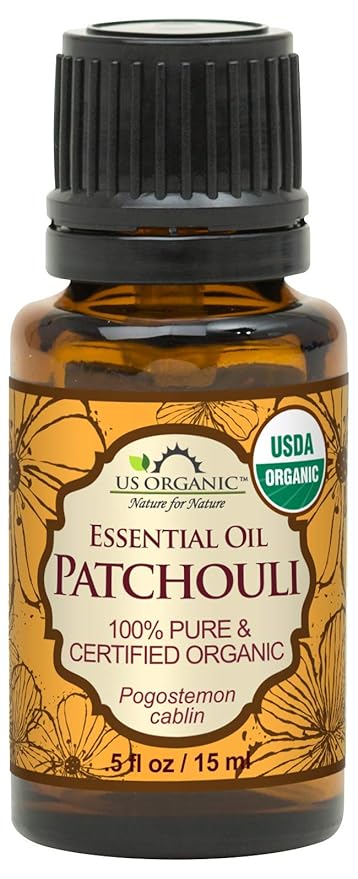 US Organic 100% Pure Patchouli Essential Oil - USDA Certified Organic, Steam Distilled - W/Euro droppers (More Size Variations Available) (15 ml / .5 fl oz)