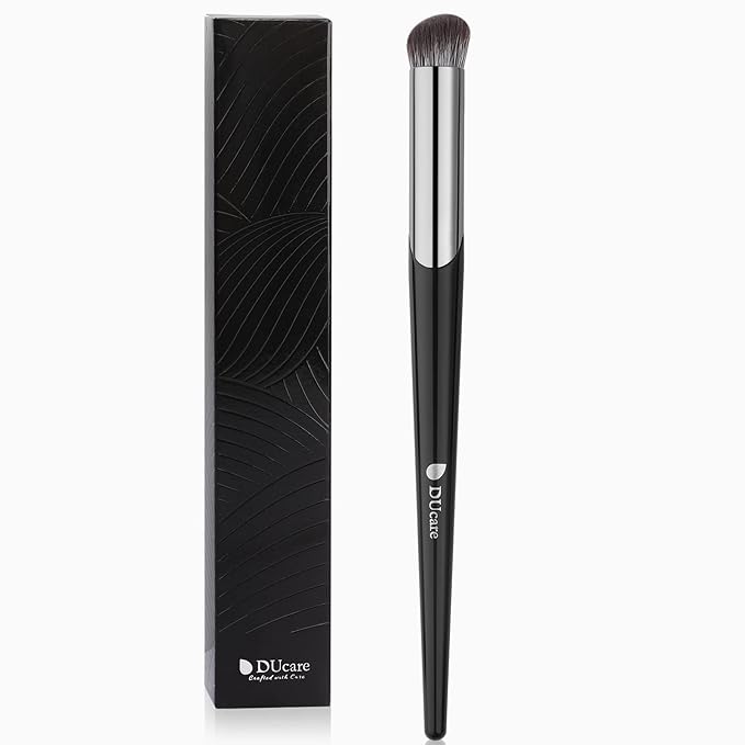 DUcare Concealer Brush Under Eye, Angled Small Nose Contour Brush, Mini Thin Slanted Foundation Dark Circles Puffiness, Puffy Face Eyebrow Eyes, Liquid Cream Blending