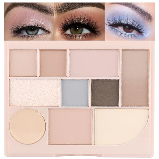 Shimmer Matte Eyeshadow Palette.Longwearing Highly Pigmented Natural Beige Gold Glitter Powder Palet.Matt Shiny Eye Makeup paleta de sombras.01#