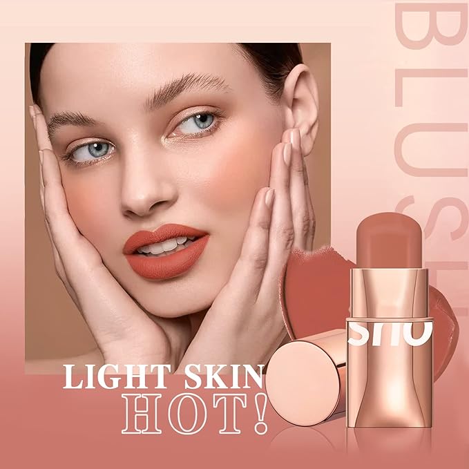 Cream Blush Stick for Cheeks Makeup,Waterproof Blush Face