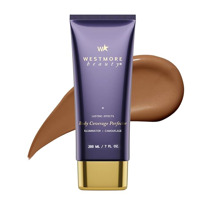 Westmore Beauty Body Coverage Perfector – Waterproof Leg & Body Makeup - Tattoo Cover Up Makeup - 7 Oz (Bronze Radiance)