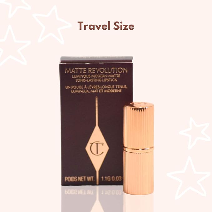 CHARLOTTE TILBURY Matte Revolution Luminous Modern-Matte Long-Lasting Lipstick Mini Travel Size Charm - Walk Of No Shame