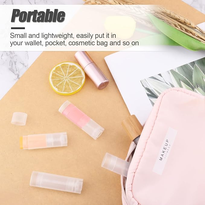 40 PCS 4.5g Oval Lip Balm Tubes Plastic Twist-up Filling Stick Refillable Lipstick Tube Containers for Chapstick Homemade Lip Balm DIY Deodorants Crayon (Clear)