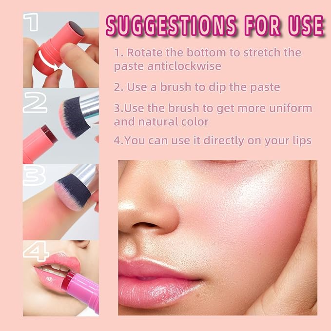 2PCS Cooling Water Jelly Tint Blush Stick Lips Cooling