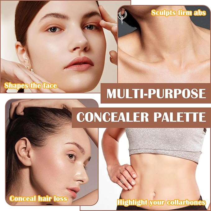 3 Colors Correcting Concealer Palette,Concealer Contour Foundation Makeup Dark Circles,Acne,Blemish