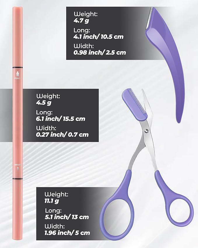 6Pcs Microblading Eyebrow Pencils Deep Brown Waterproof Eye Brow Pencil w/Eye Brow Razor & Scissors Kit 0.5mm Ultra-Fine Tip Creates Hair-Like Strokes for Women Effortless Natural Brows