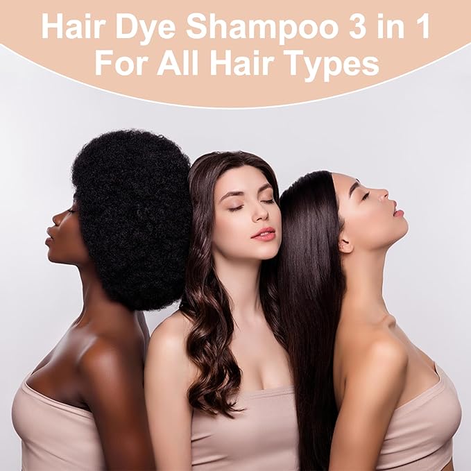 Dark Wine Red Hair Dye, Hair Dye Shampoo for Men and Women, Hair Color Shampoo for Home Use, Shampoo Para Canas, Hair Dye Shampoo 3 in 1, 16.9 Fl Oz (Dark Wine Red)