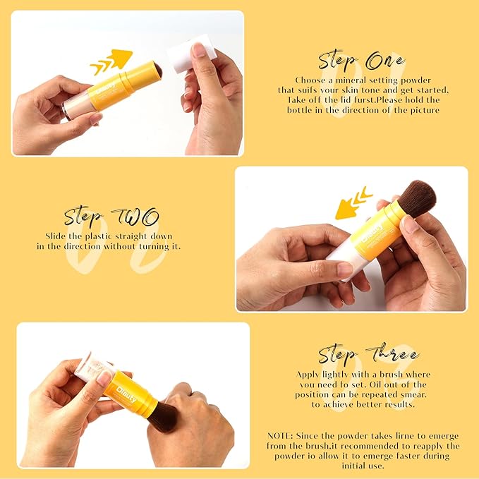 Mineral Setting Powder, Matte Oil Control Mineral Brush Powder for Face, Natural Translucent Loose Setting Powder, Lasting Lightweight Breathable Face Powder for All Skin (Translucet, 8g)